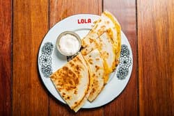 One of our Quesadillas. We have 3 kinds.
Chicken, Mixed Cheese and Carne Asada.
