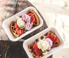 Our vegan waffles with cool whip!
