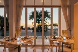 The spectacular ocean view from our restaurant, come and enjoy a magical sunset here.