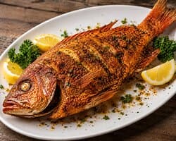 Deep fried Red Snapper Cajun style