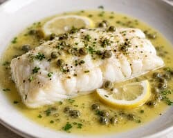 Broiled Grouper in a lemon caper butter sauce