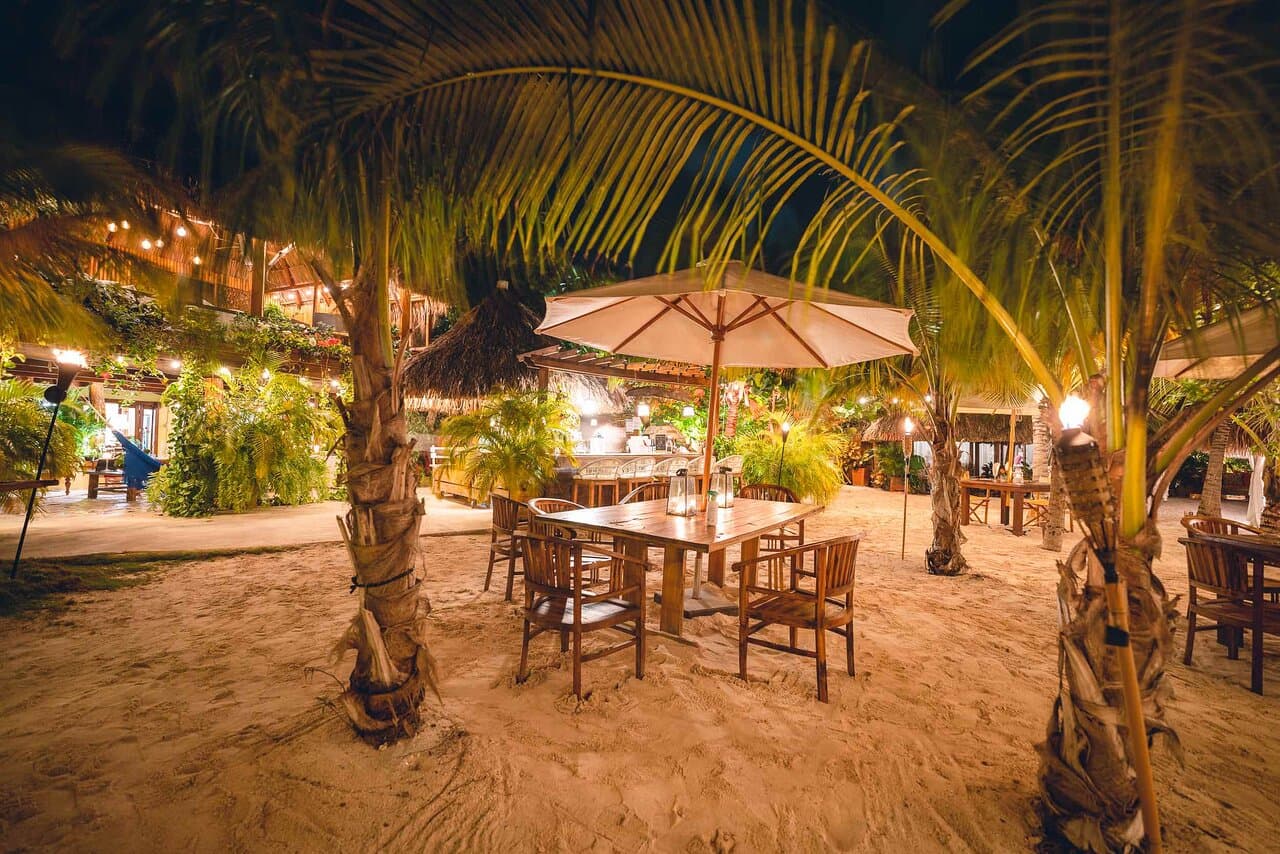 Lovely tables on the beach