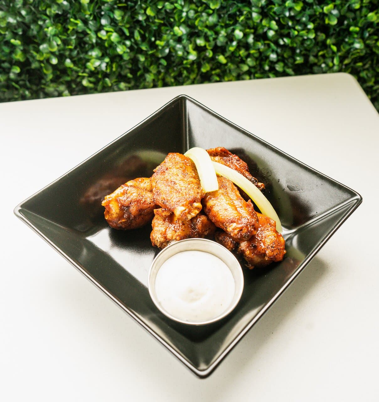Chicken wings - MAKE IT – Naked, spicy Caribbean, Balashi BBQ,  honey garlic or classic buffalo 

With garlic sauce, ranch, spicy mayo or blue cheese