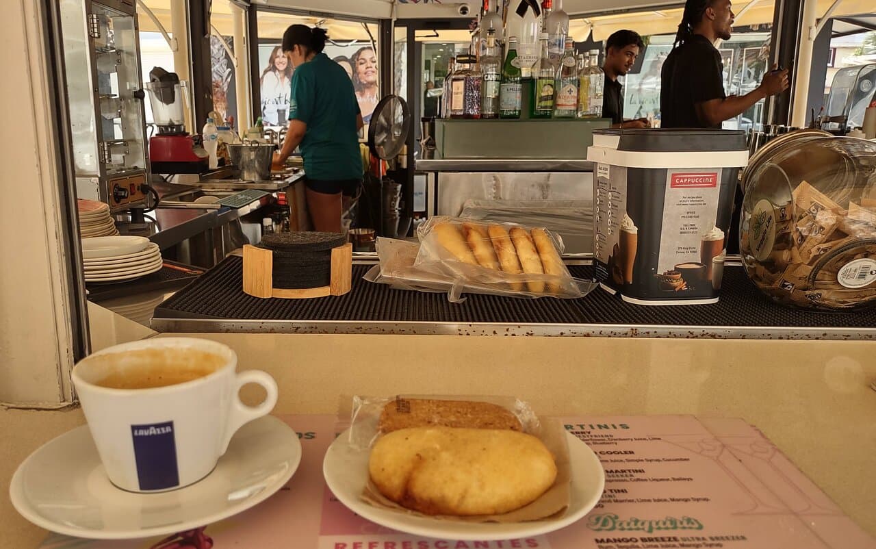 double espresso and empanada (not tasty at all)
