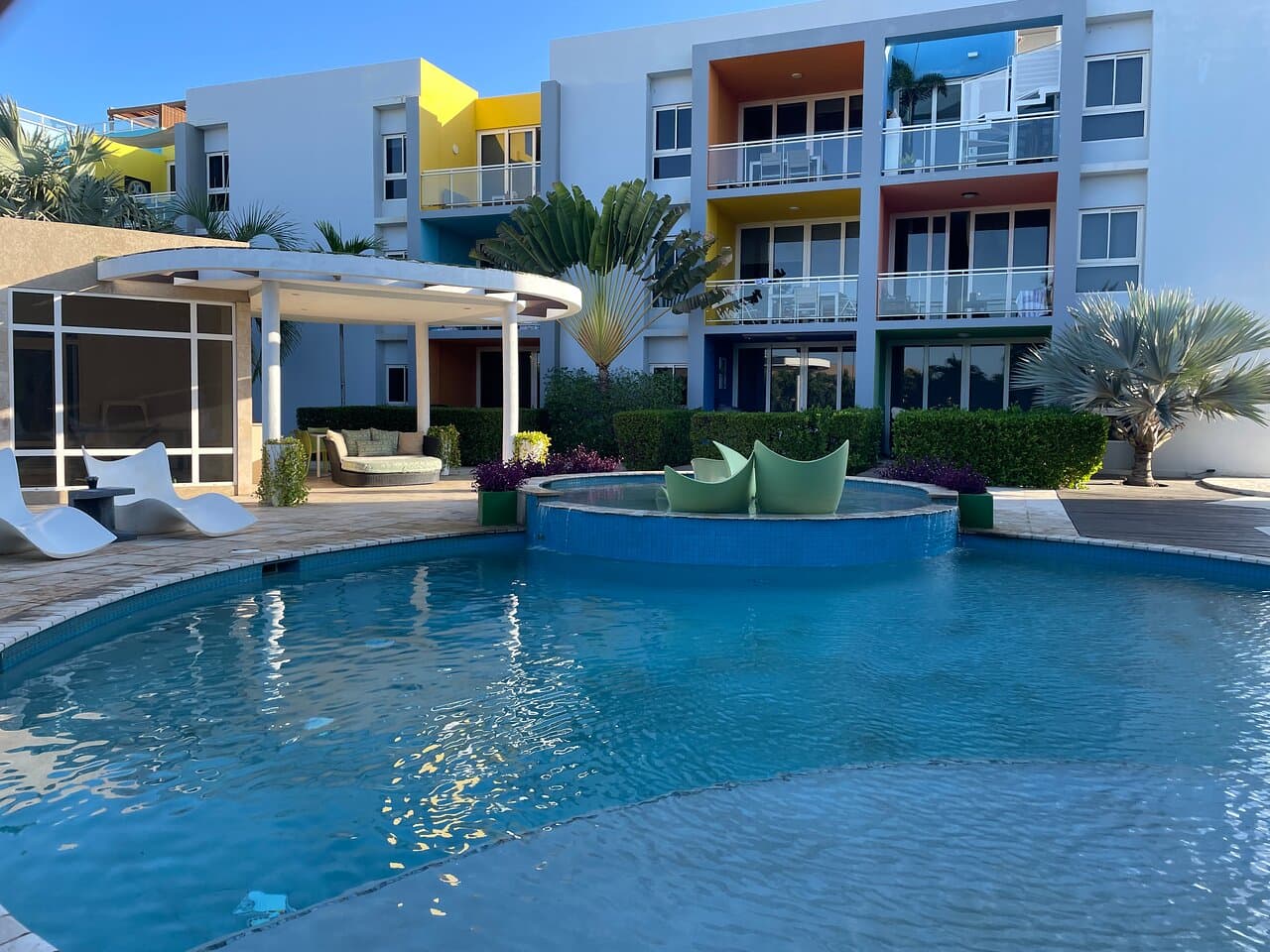 pool area right outside our door