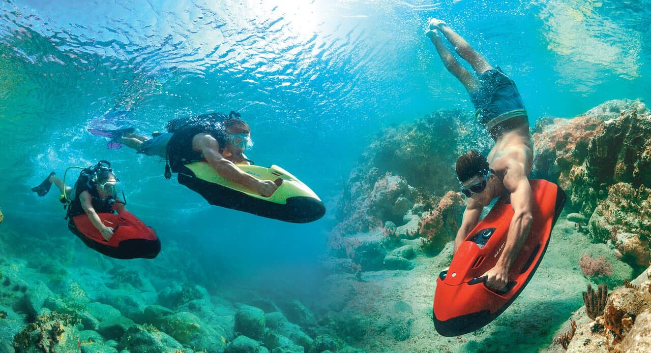 Dive into adventure with Seabob Aruba! Explore the depths of the ocean like never before as you glide effortlessly through crystal-clear waters with Seabob. Embark on an unforgettable underwater journey and discover the beauty of Aruba's marine life with us. Let's make waves together! 🐠