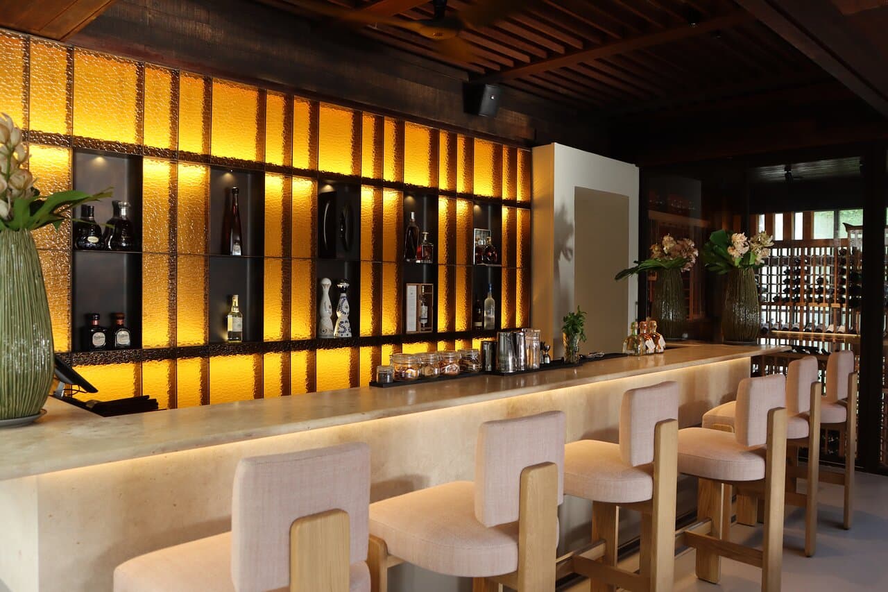 Bar and wine cellar.