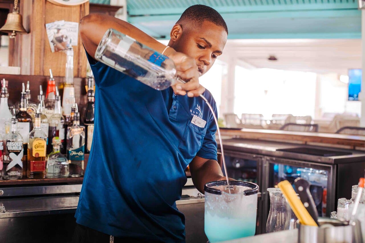 Bartender at Pega Pega Beach Bar