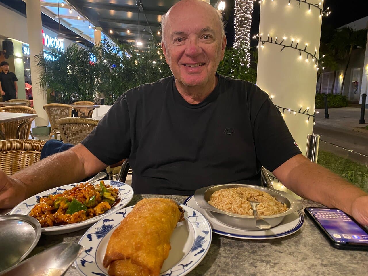My husband and our dinner