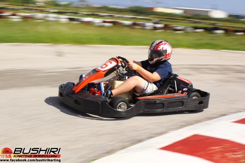 Fast action photo taken of Jake at Bushiri Karting Speedway