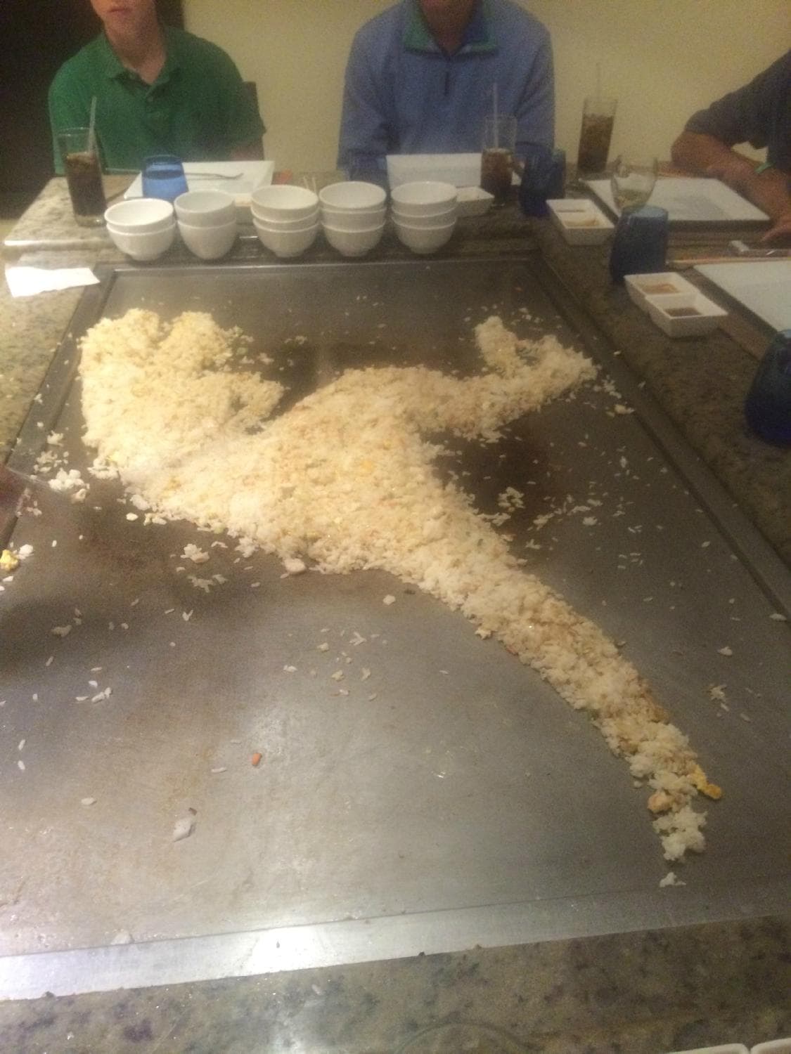 t-rex made from hibachi