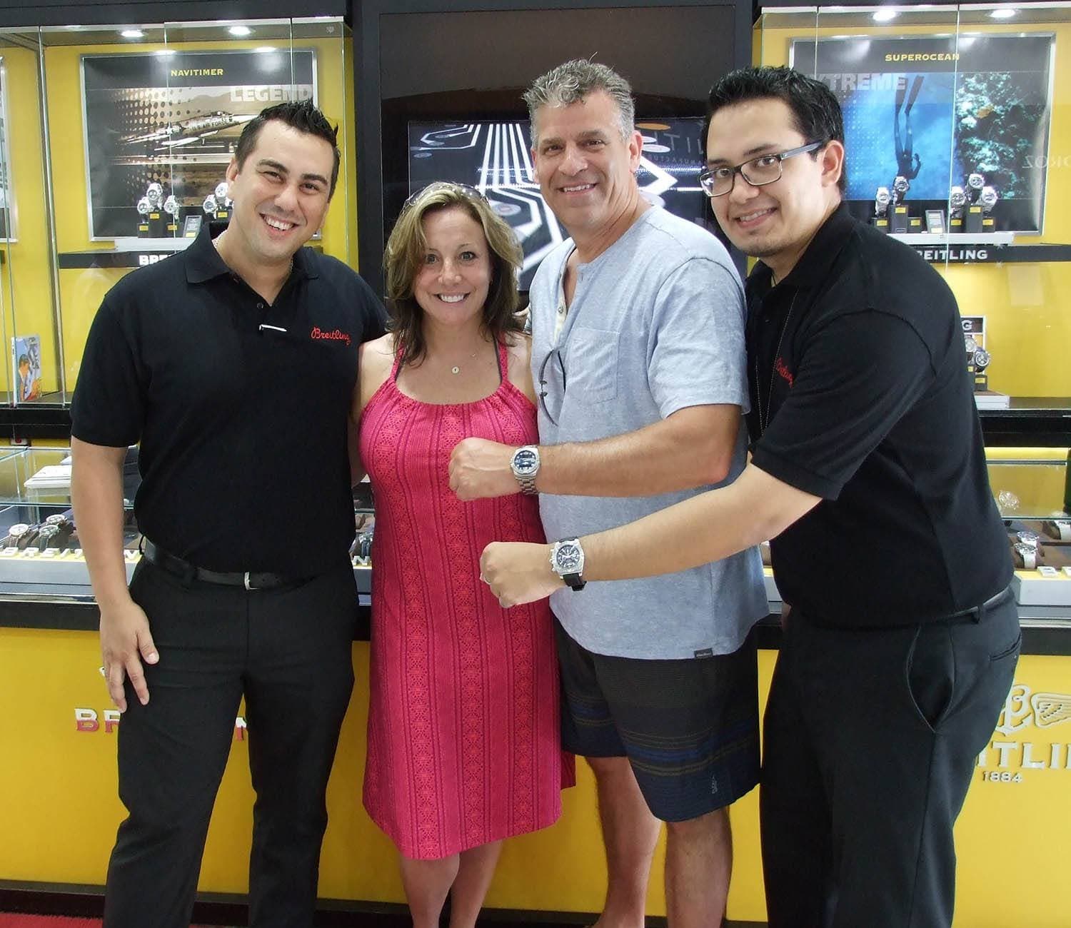 Celebrating Breitling Day with the team of Diamonds International and happy customers! #Breitlin