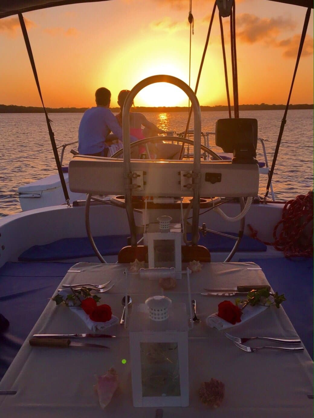 Watching Aruba's beautiful sunsets before Dinner starts