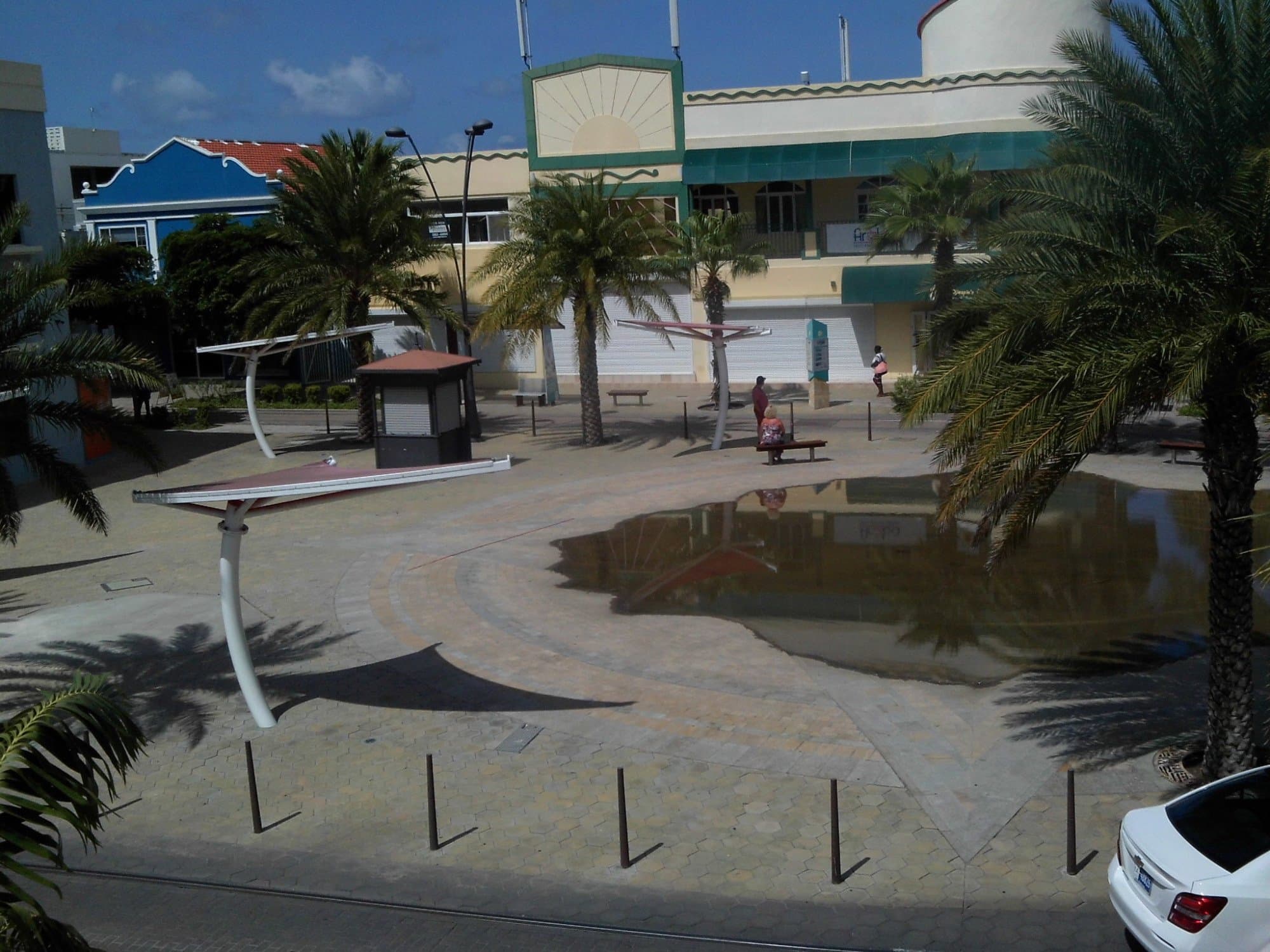This is the view from our patio. The trolly stops right across the street