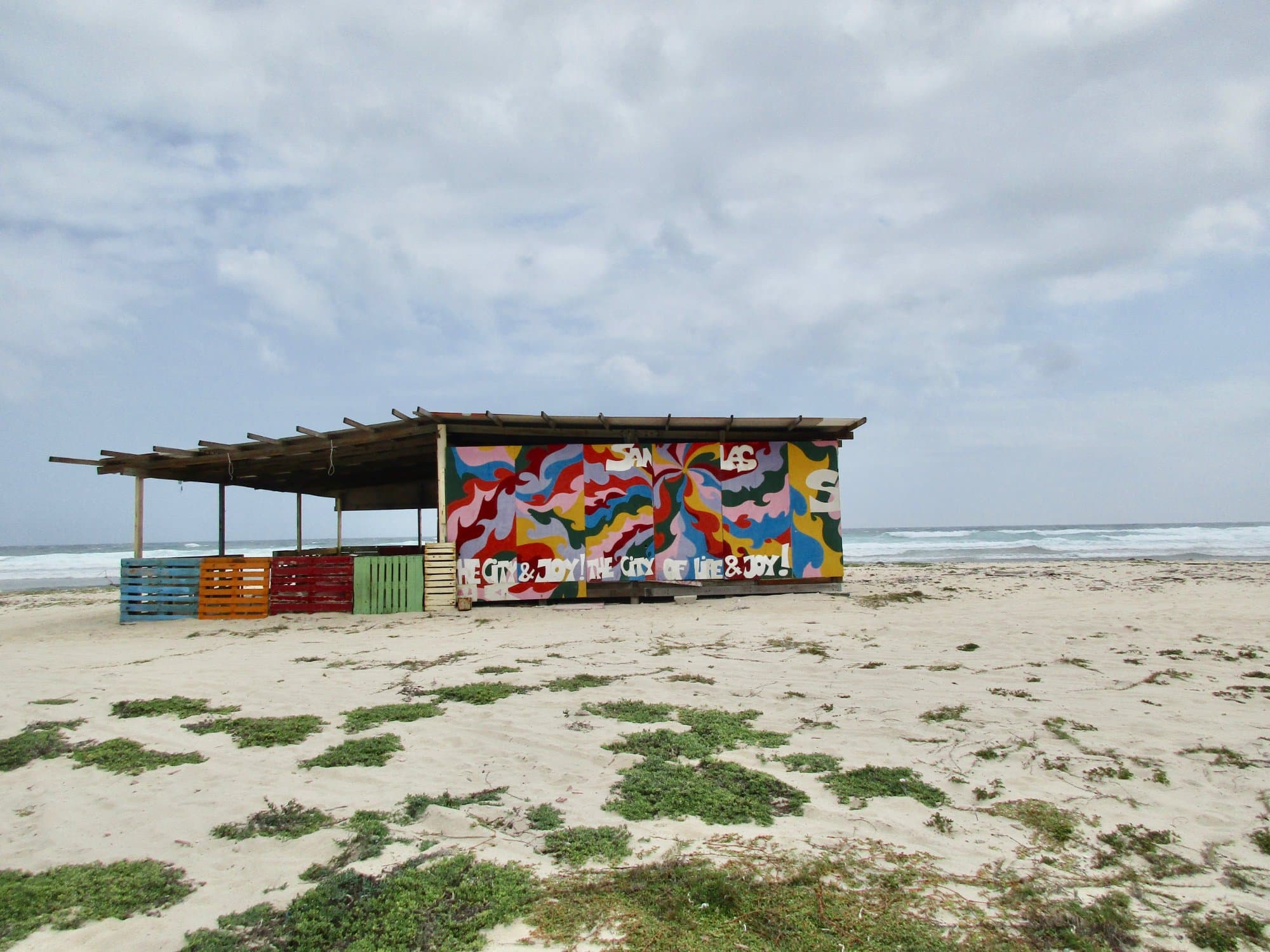 One of the structures built along the beach