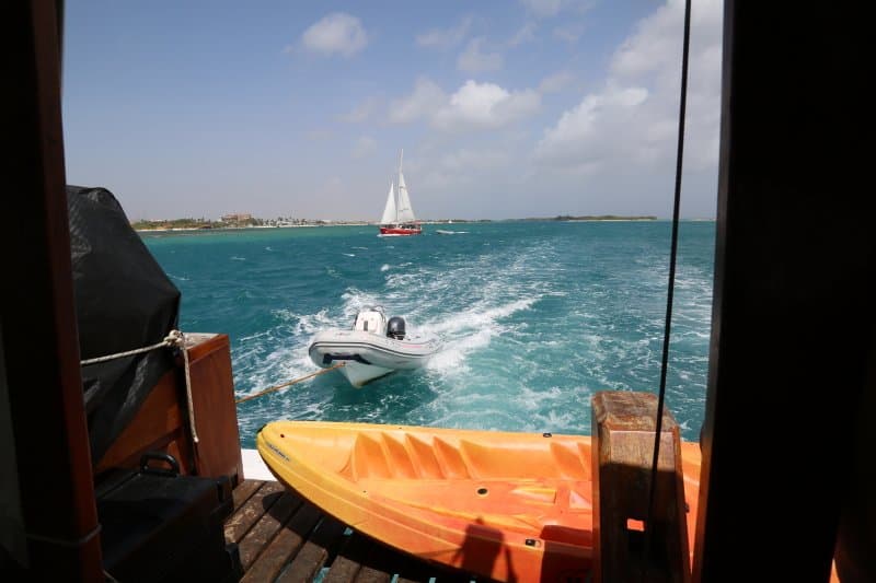 stern with another boat