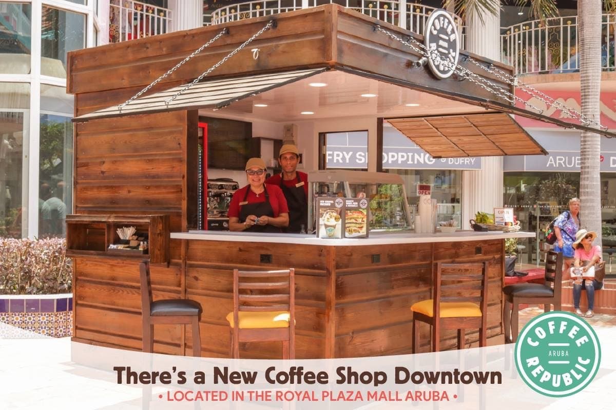 Yes! Come and try our delicious hot/iced coffees at Coffee Republic Aruba located at the Royal Plaza Mall 😉