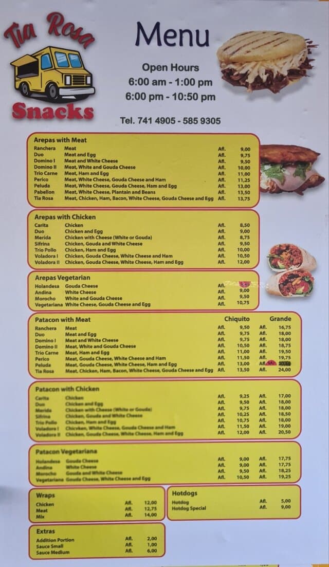 Tia Rosa -MENU