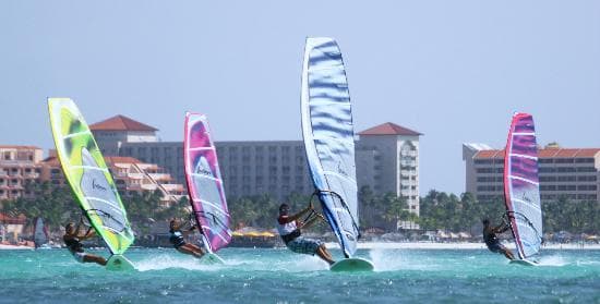 Windsurfing in front of the center