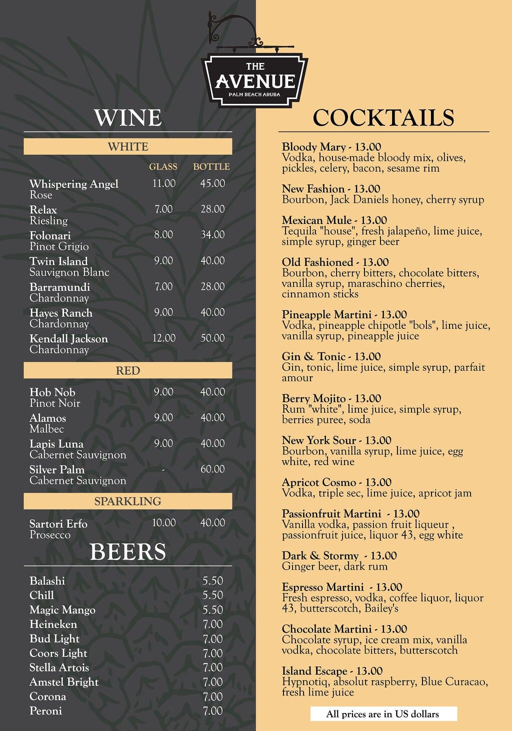 Cocktail Menu!