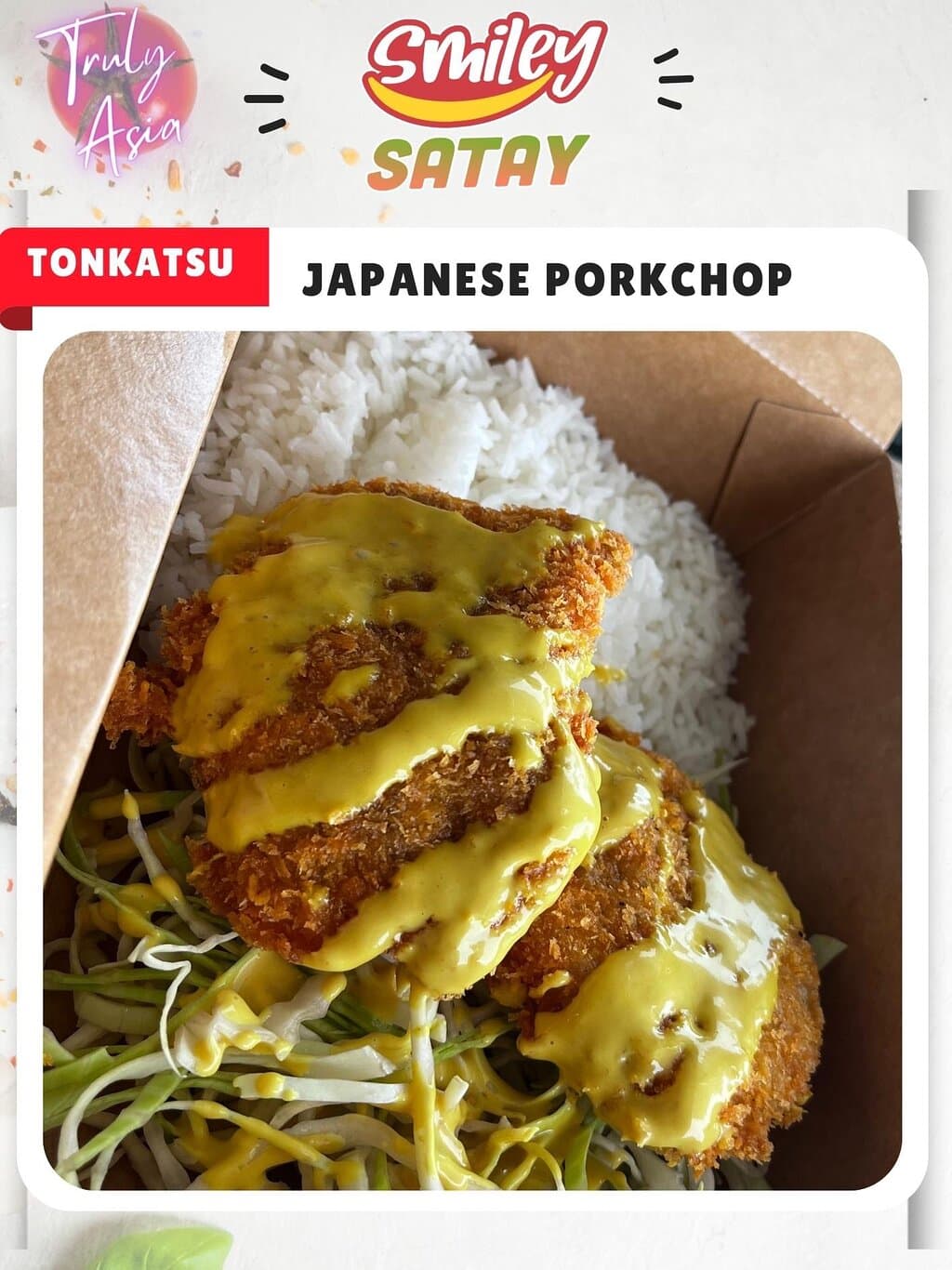 Japanese Pork Cutlet  Serve with Rice and Salad
