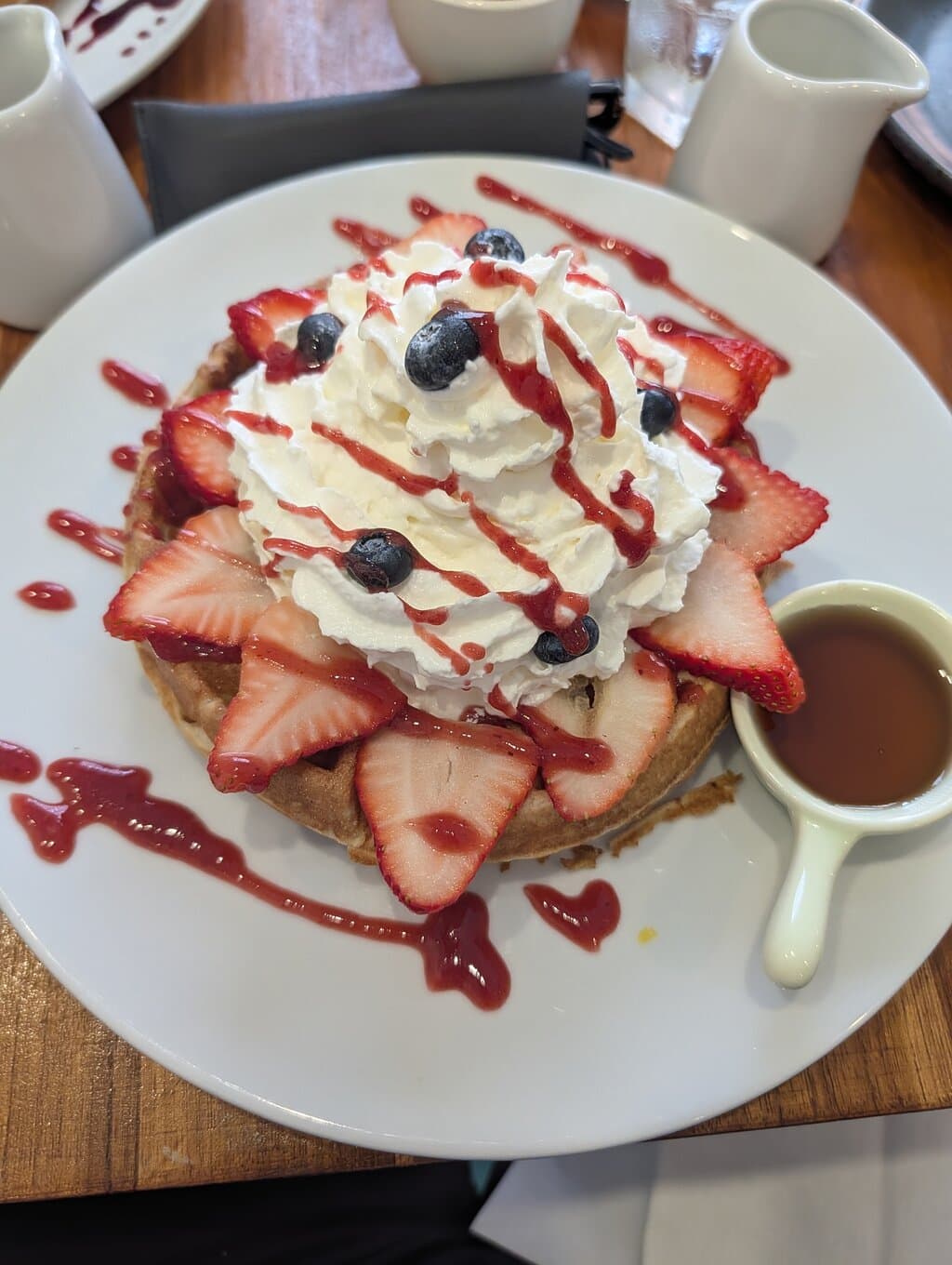 Berries and cream waffles