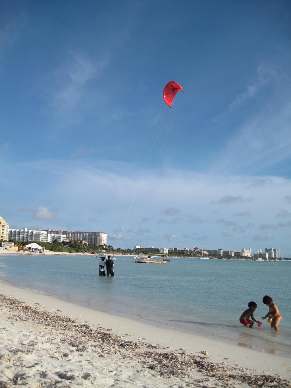 Learning how to fly the kite in the water