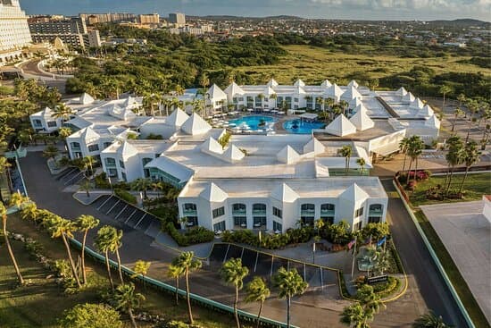 Full aerial view of the resort